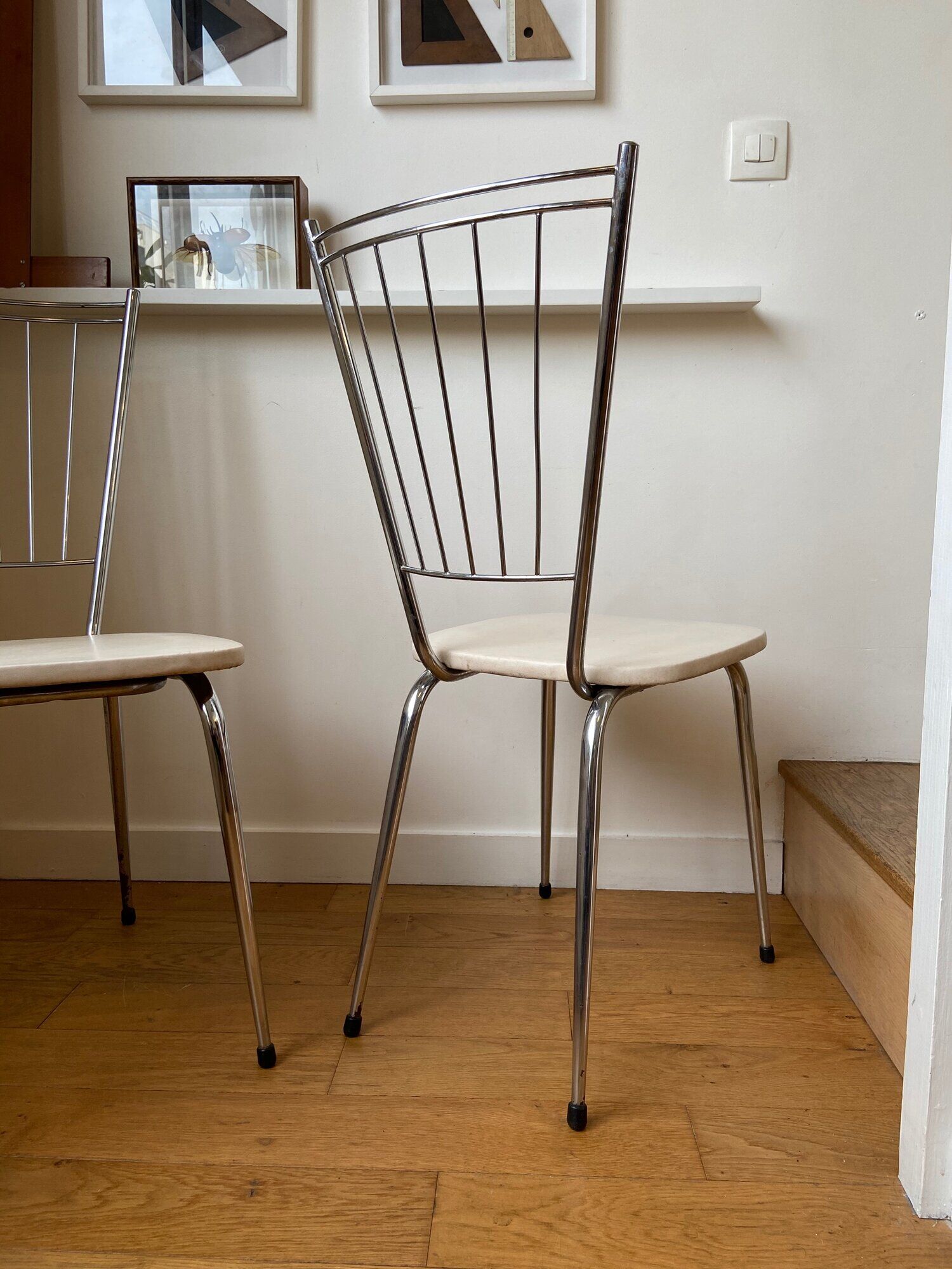 Pair of chrome chairs