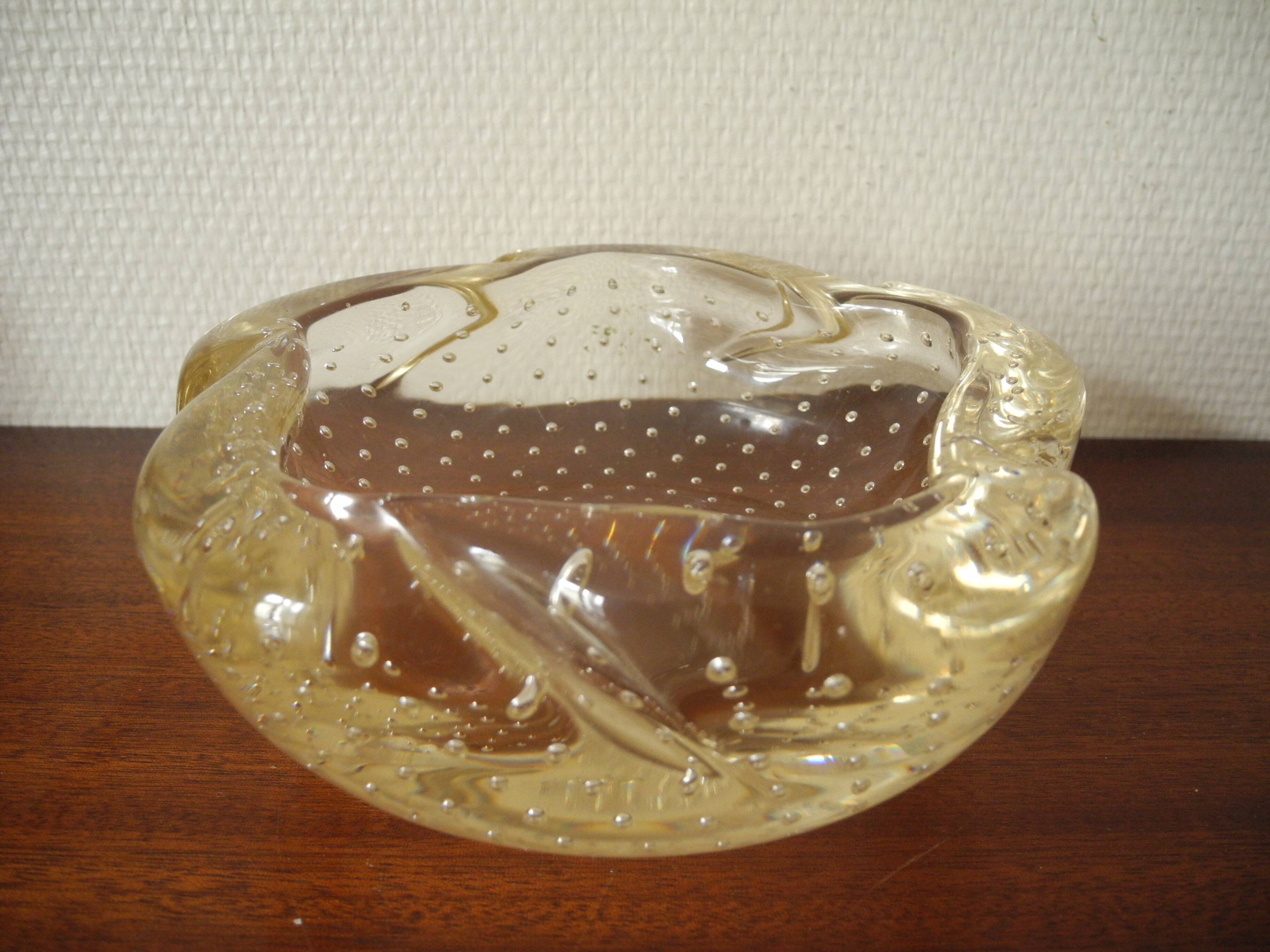 Antique crystal pocket daum france vintage deco french crystal cup pin tray