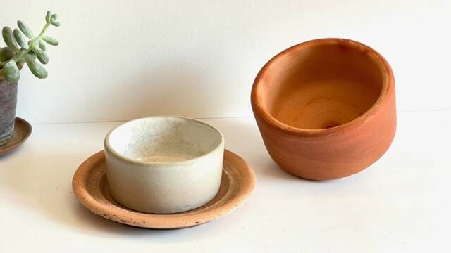 ART NOUVEAU Terracotta BUTTER DISH