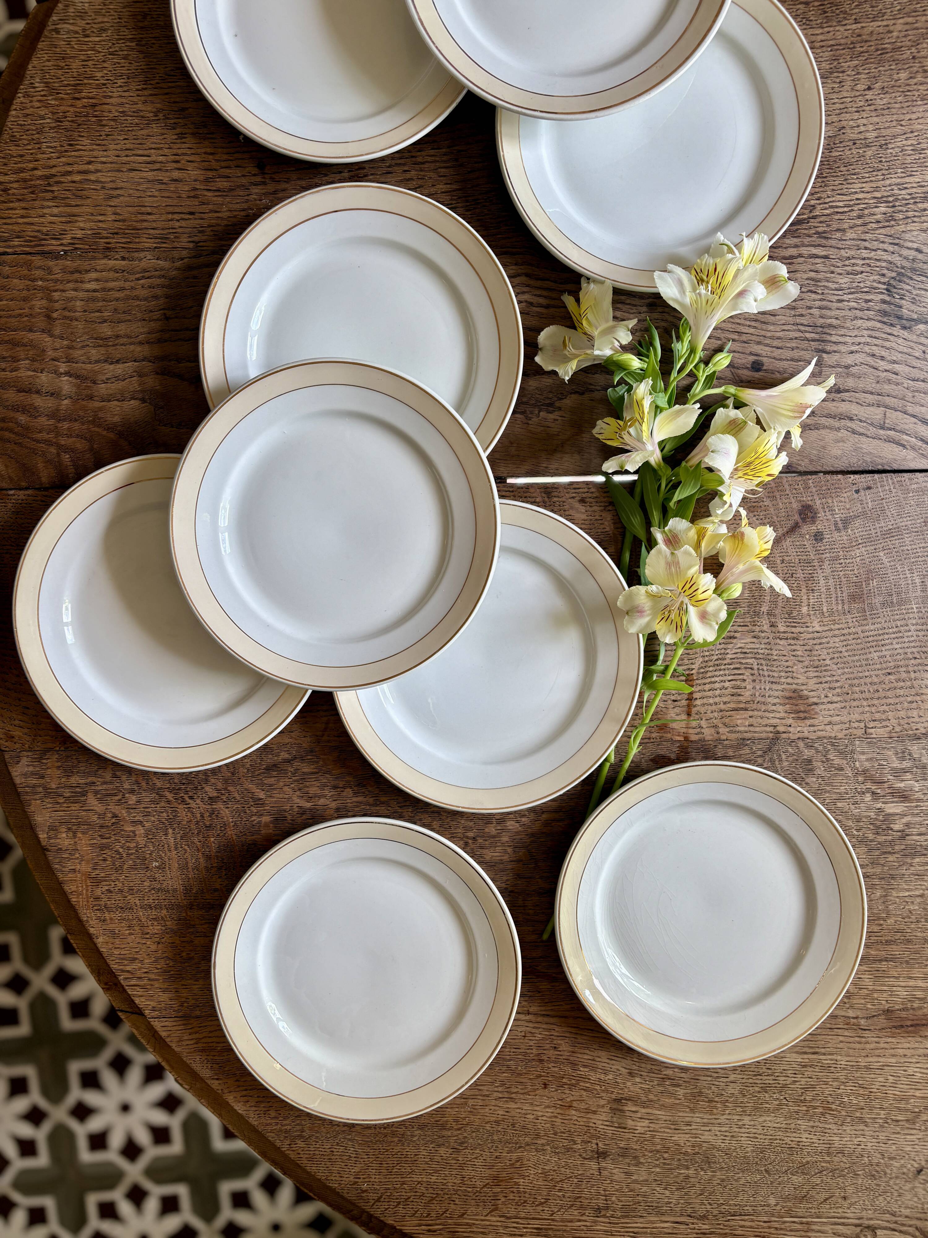 Set of 10 antique dessert plates - Auteuil from Lunéville