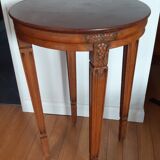 Pedestal table or cherry side table, grill marble top