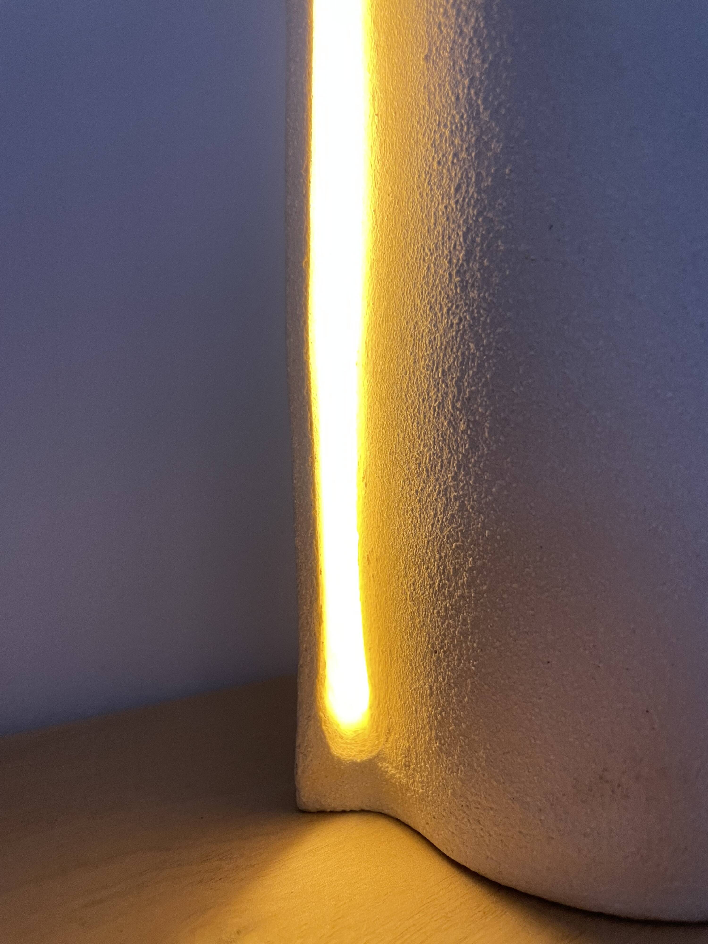 Tile lamp in white sandstone