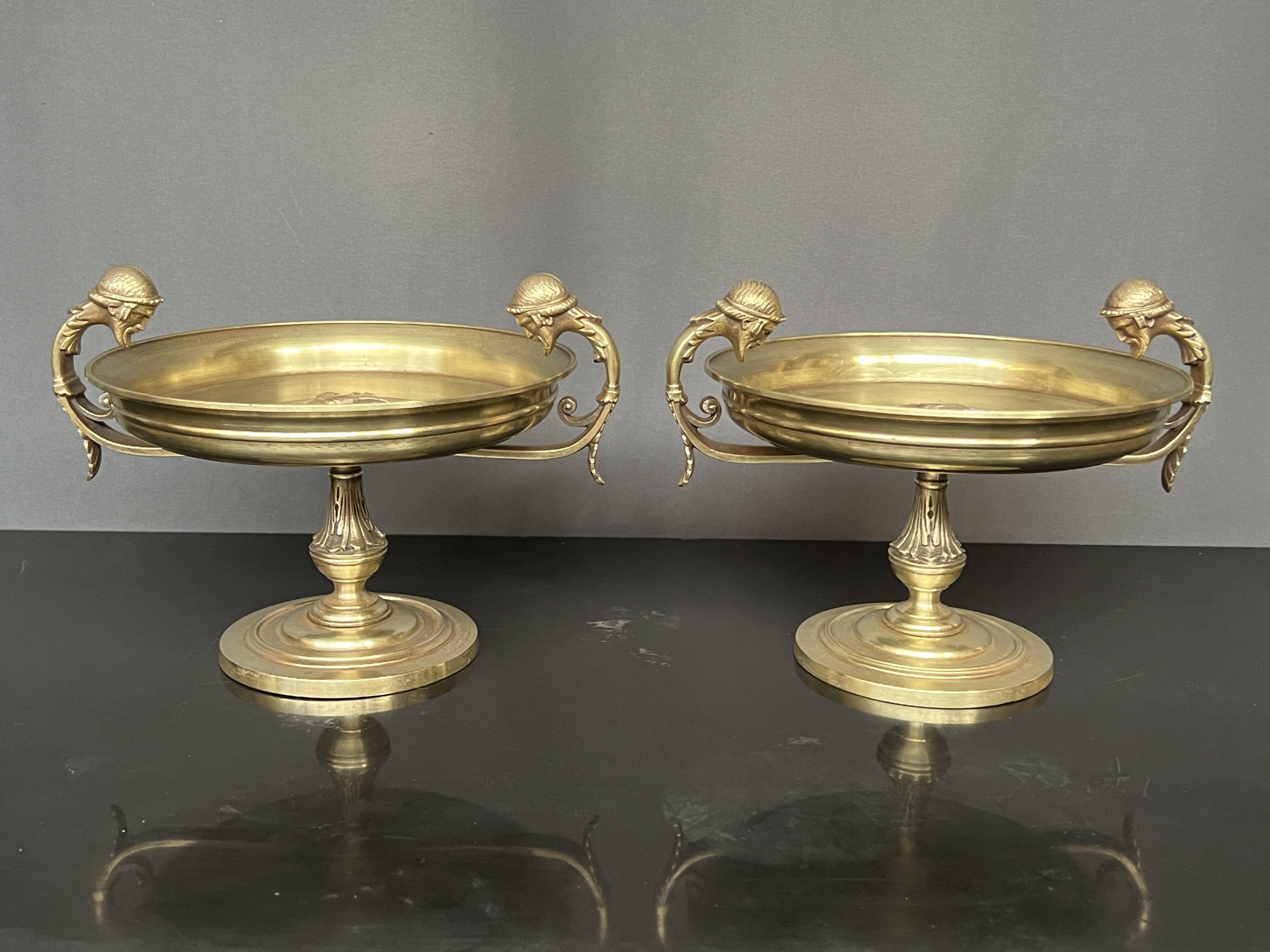 Pair of bronze sweet bowls.