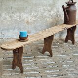 Vintage wooden bench, side table