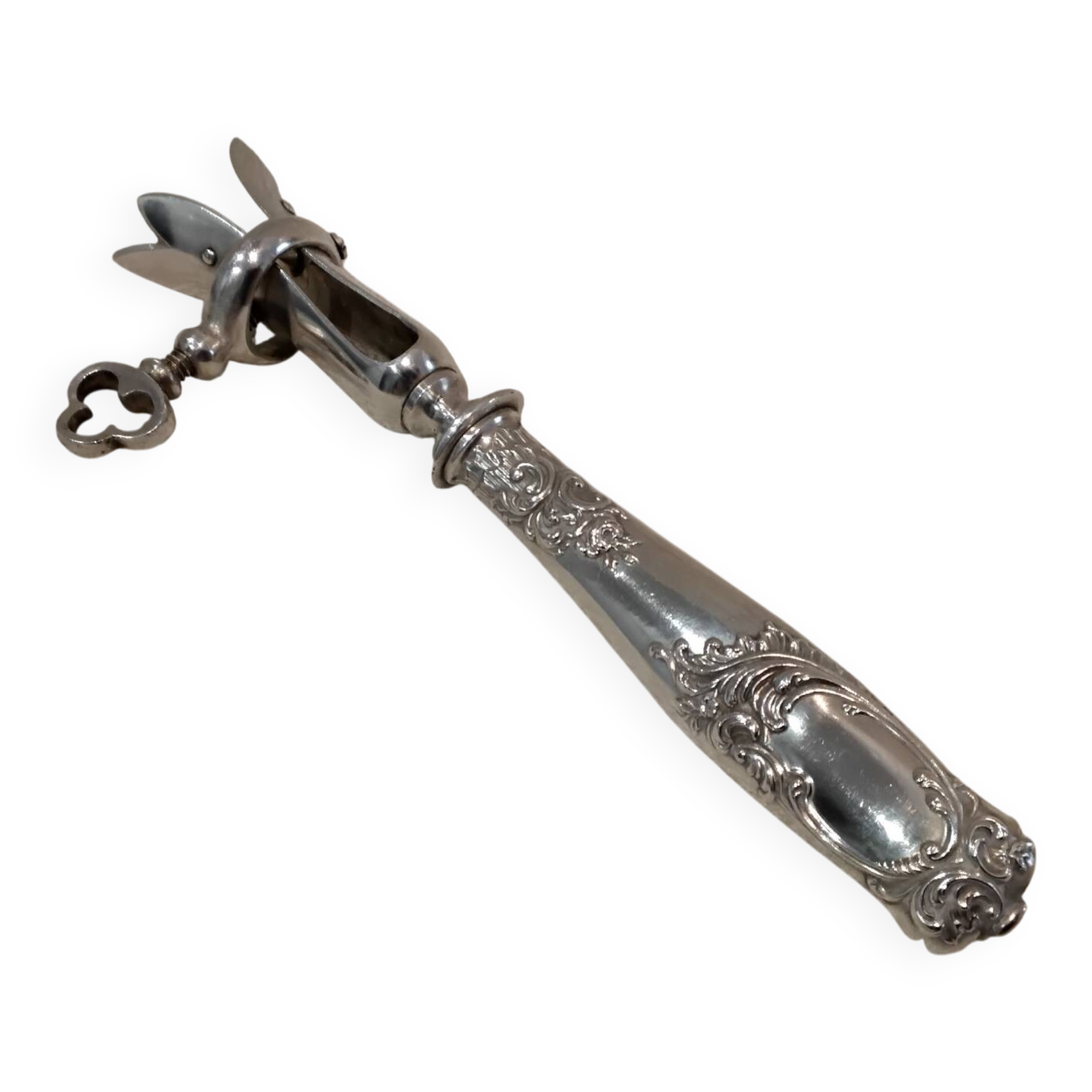 Some silver-plated handles, 950 Minerve, Rocaille style, Ravinet.