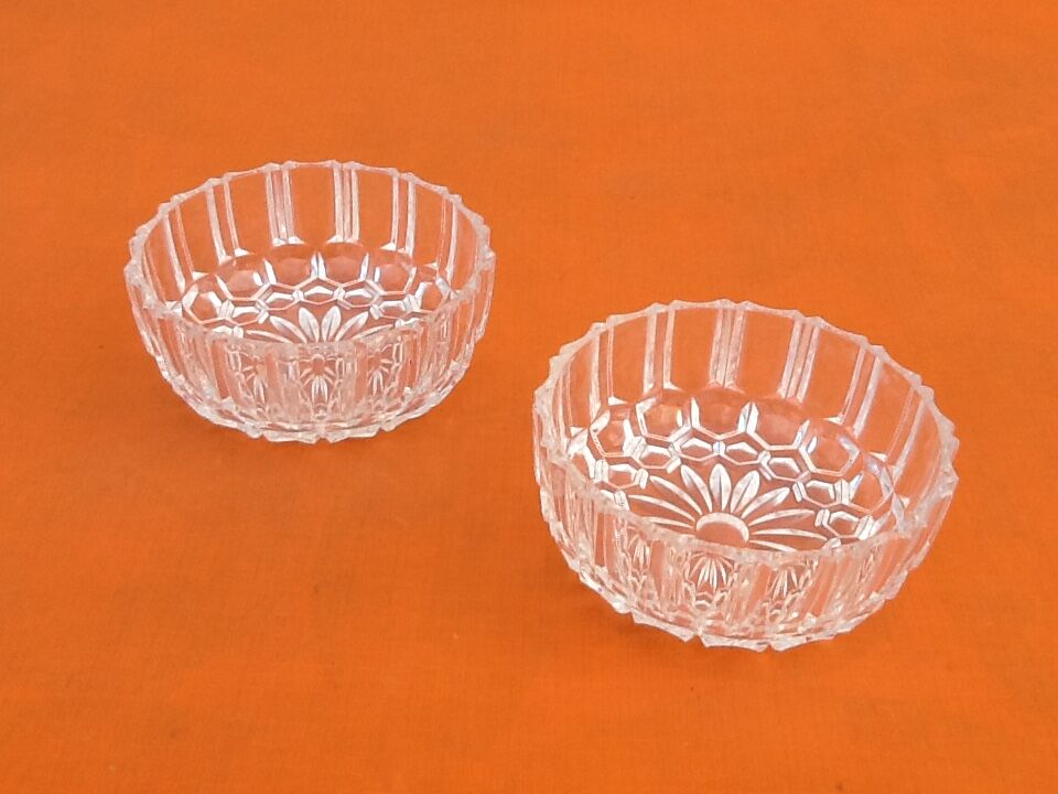 Pair of ramekins crystal d'Arques Paris 1970s