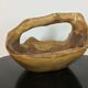 Brutalist olive wood basket