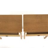 Set of 2 oak bedside tables, Sweden, 1960