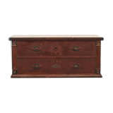 Swedish rustic farmhouse folk art blanket chest 1845
