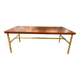 Scandinavian coffee table in teak and brass.
