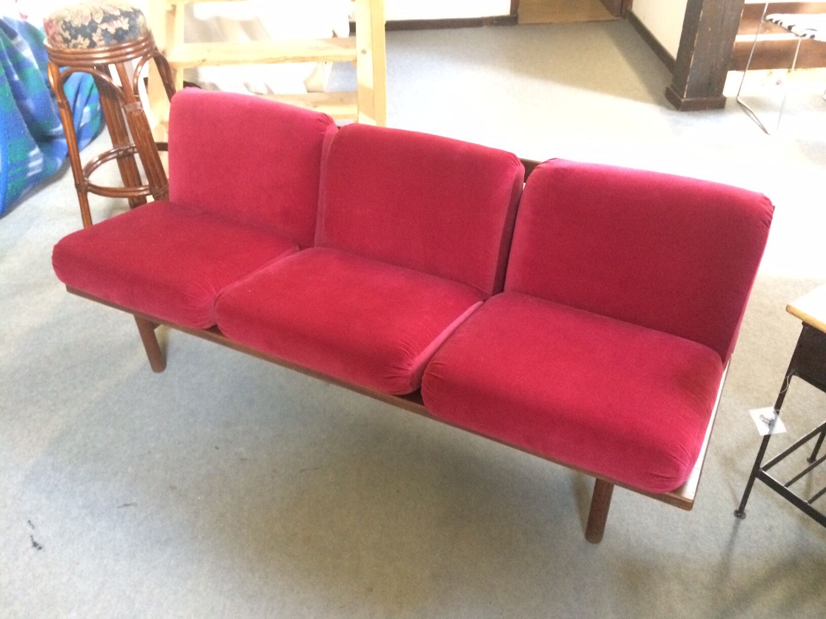 Fully restored 3-seater Scandinavian teak bench