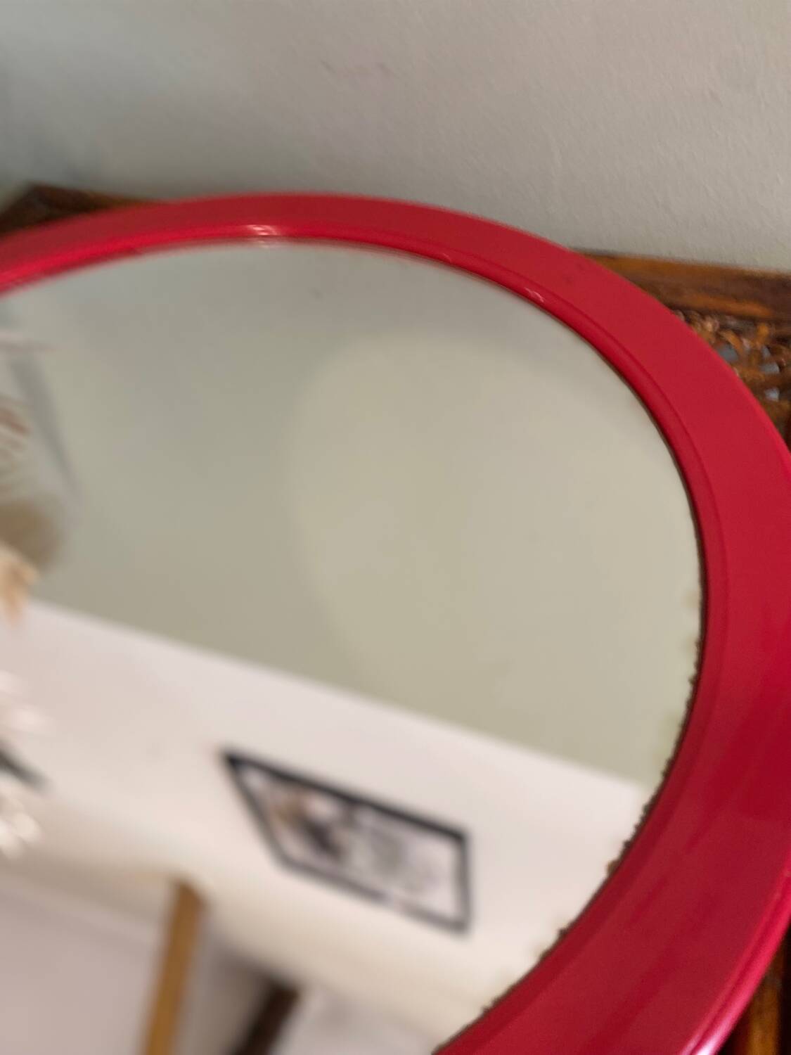 Vintage red mirror