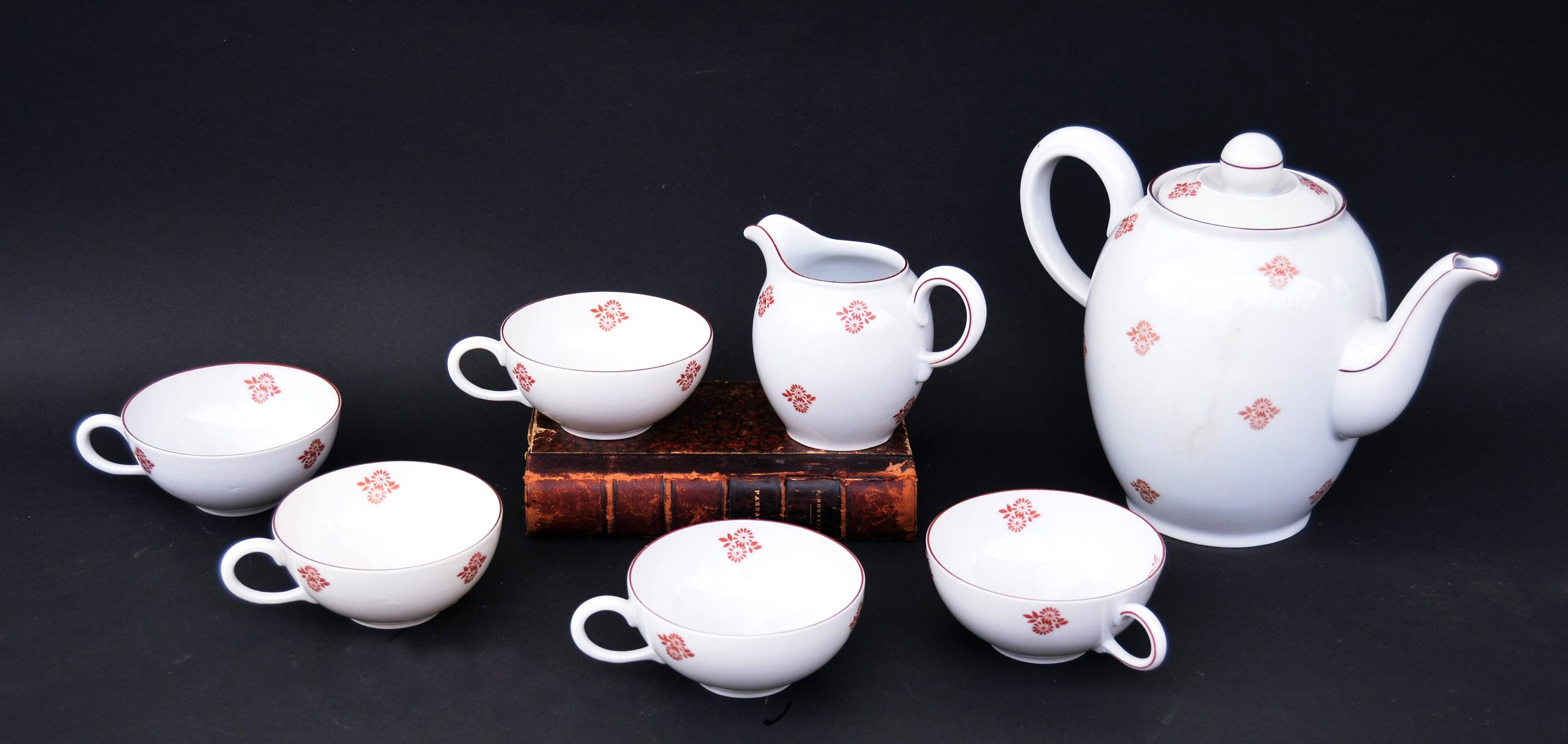 Vintage Volkstedt Germany Porcelain Tea & Caffee Set with Creamer and Sugar