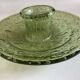 Biot candle holder in lime green bubbled glass 1970