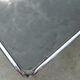 Table basse carrée design metal chrome verre fumé