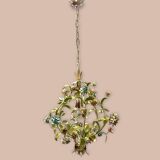 Italian tole flower chandelier, 1960s