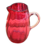 Pot à lait anglais en verre Cranberry de style victorien