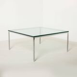 Modernist chrome and thick tempered glass coffe table, Germany, 1980s