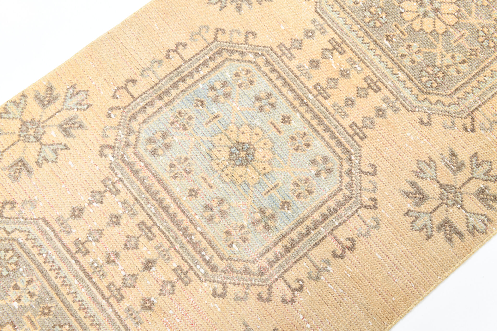 Shabby chic oushak runner rug 333x82cm