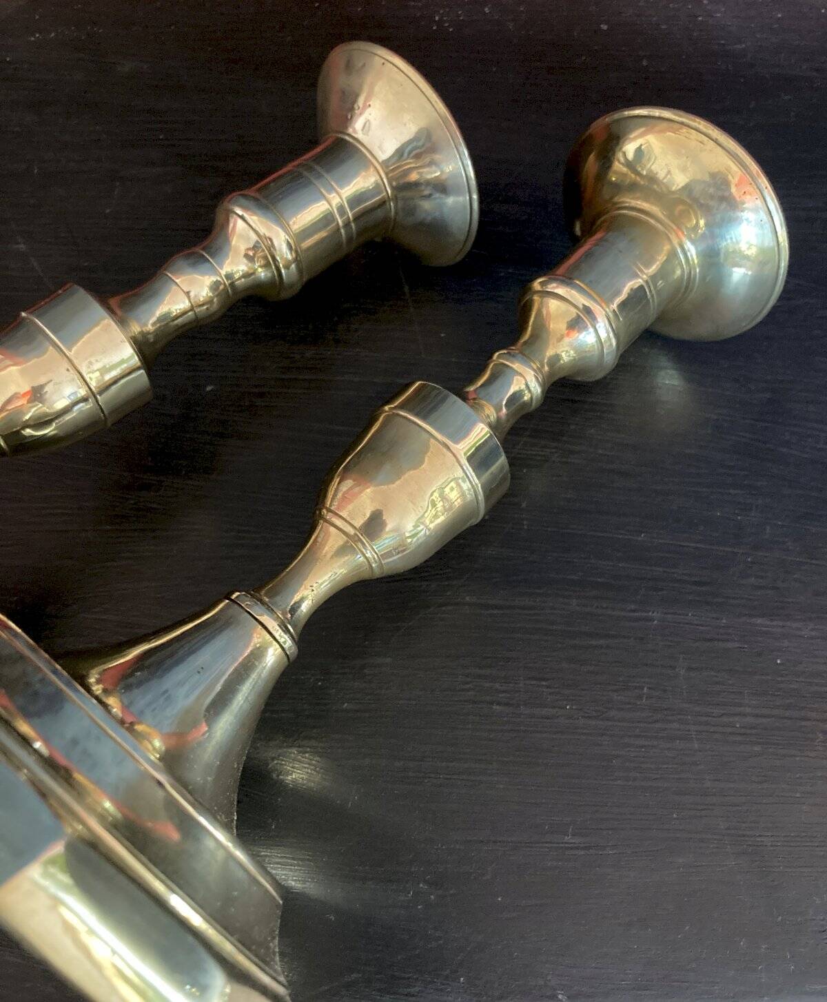 Pair of antique candlesticks - gilded bronze 18th century