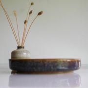 Ceramic plate in modernist art by Michael Andersen, Denmark, 1960s.