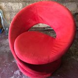 Jaymar Sculptural Post Modern Armchair with Red Spiral Ribbon, 1980s