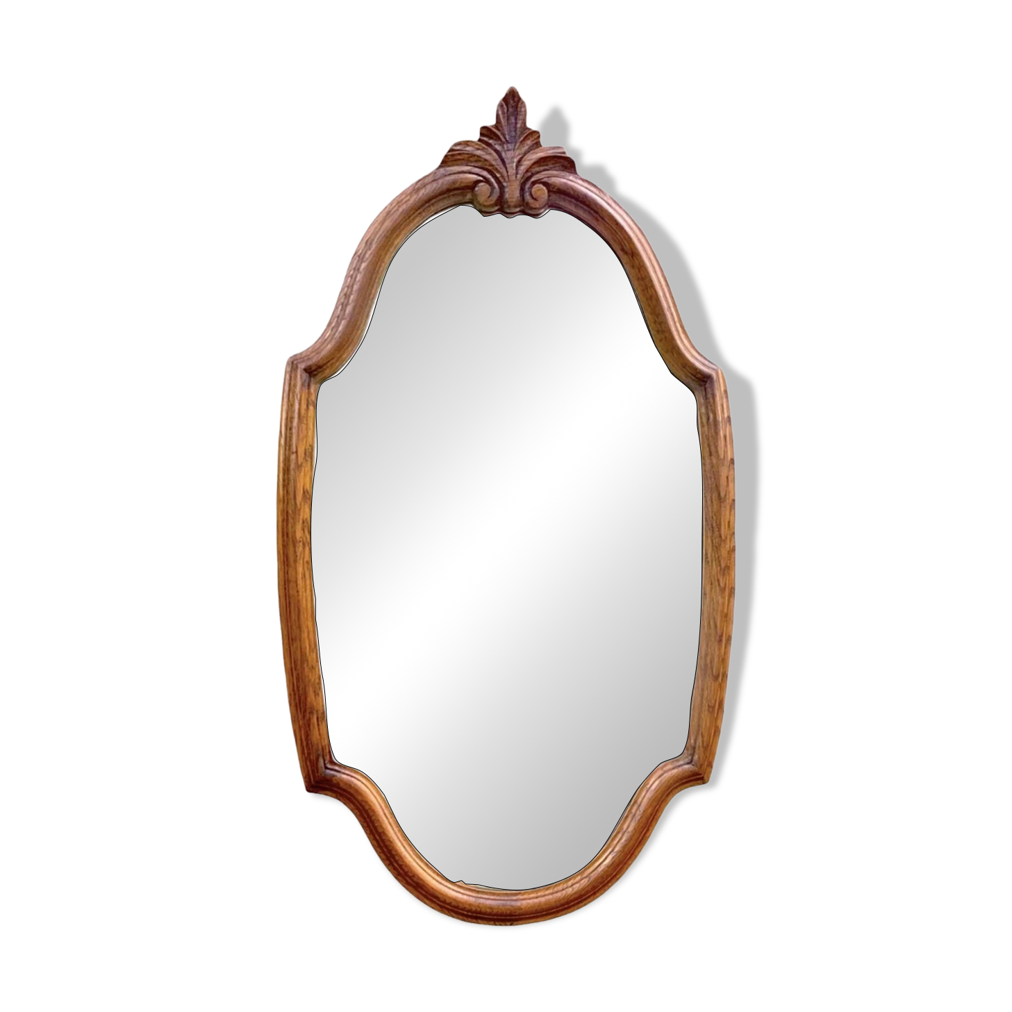 Old carved wooden mirror - 70 cm