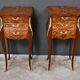 Pair of bedside tables in marquetry, Louis XV style – Mid 20th century