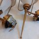 pair of wall-mounted torch lights corner 1950-1960 Arlus or Lunel glass metal
