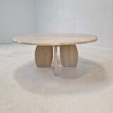 Italian travertine coffee table, 1980s