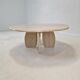 Table basse en travertin italien, années 1980