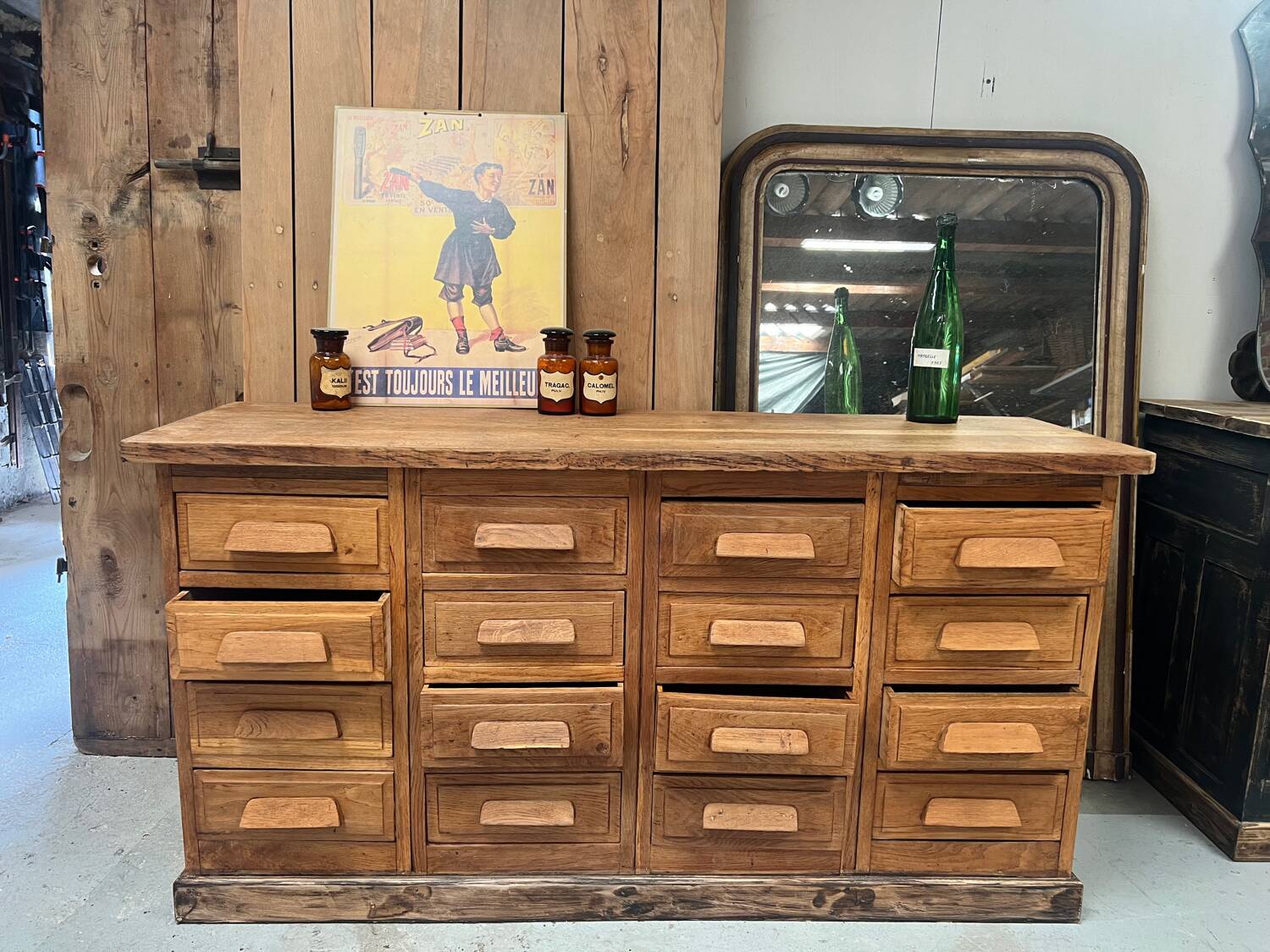Antique haberdashery cabinet in oak