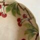Plate mounted compotier with fruit iron earth with cherry decoration 1930