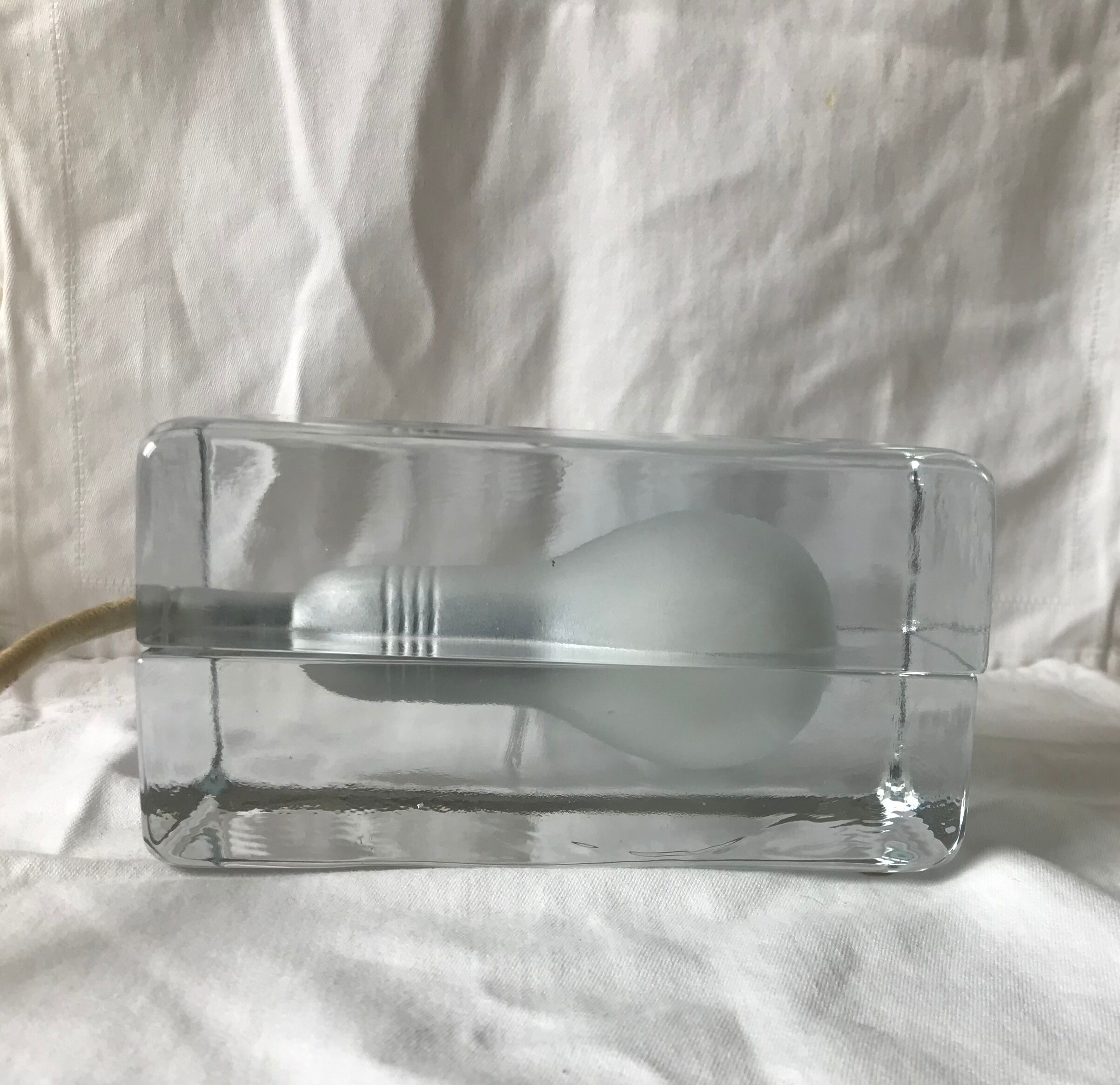 Pair of glass block lamps