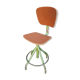 Vintage architect's workshop chair BAO green and chocolate leather
