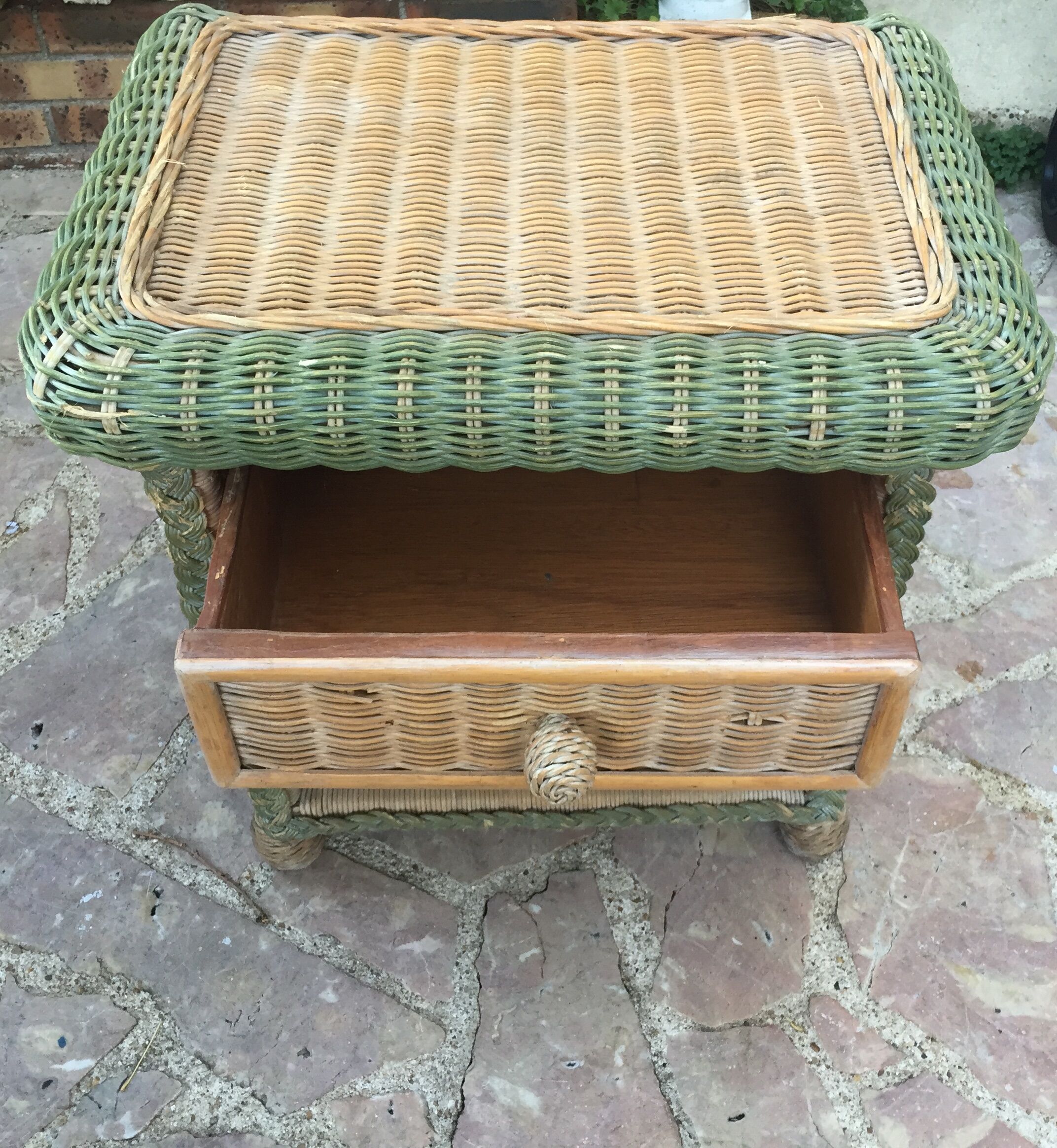 Rattan bedside table
