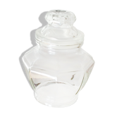 Airtight hexagonal glass jar - vintage
