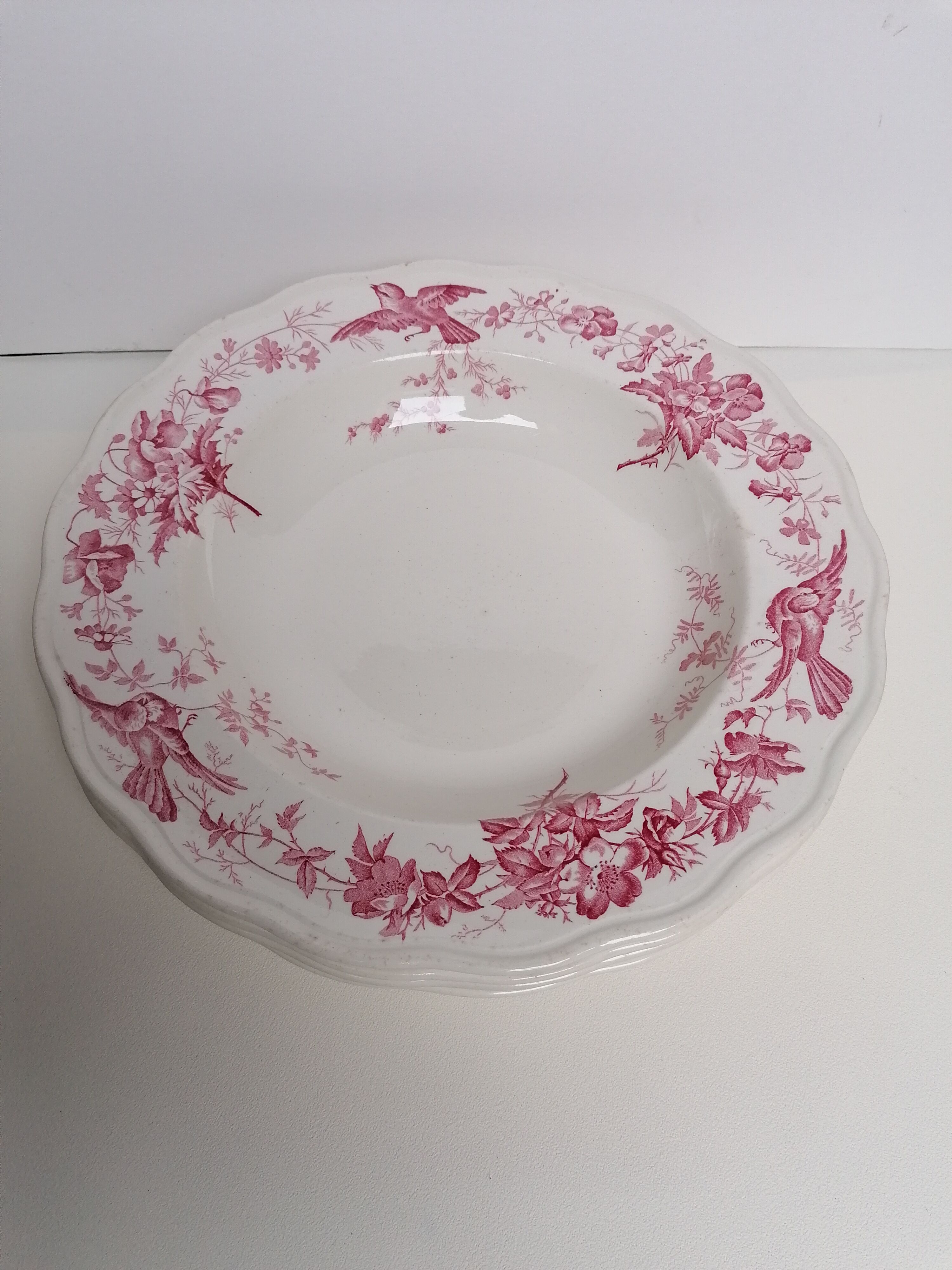 6 hollow plates English earthenware Cauldon England from the great depot E. Bourgeois
