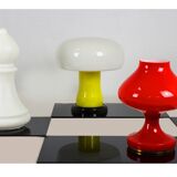 Glass mushroom table lamp from VEB Görlitz, 1970