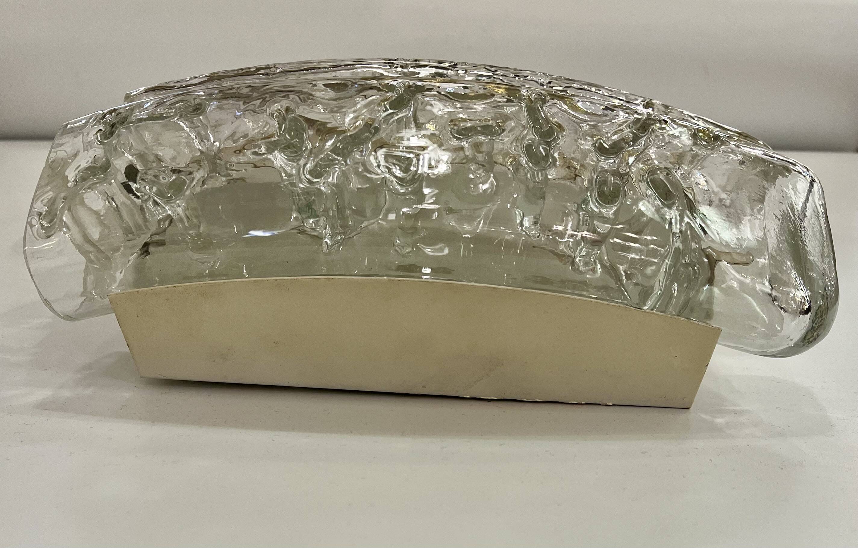 Glass and brass wall lights by Doria, 1960s