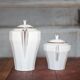 Art Deco porcelain teapot and its sugar bowl, porcelain coffee pot, kitchen.