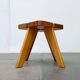Mid-century modern Apila stool in pine attributed to Rauni Peippo, Finland, 1960s.