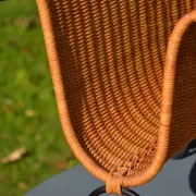 Wrought iron and rattan magazine/newspaper rack