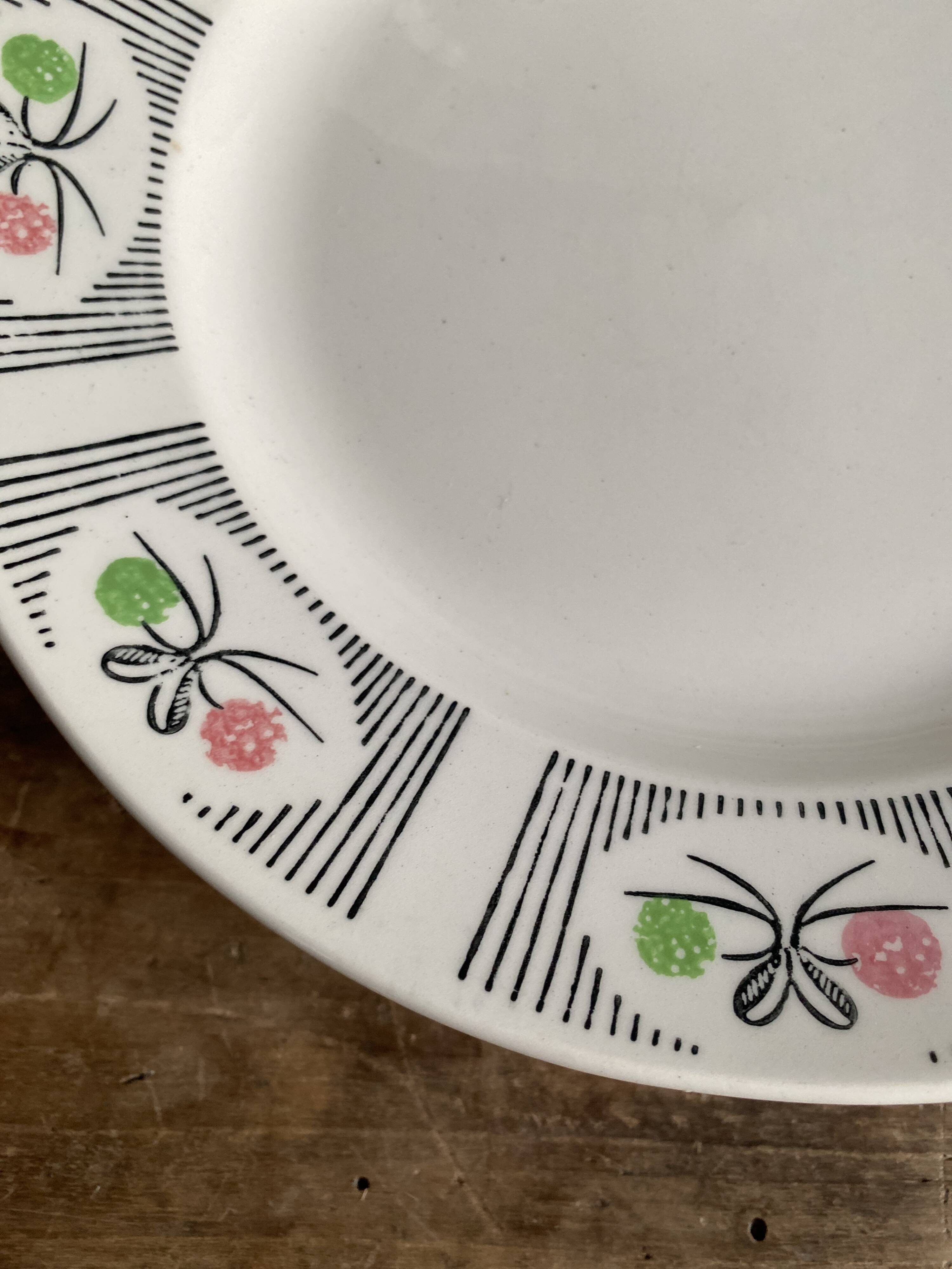 Set of 6 vintage plates Gien France - Model Marie-José