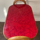 Side table with bamboo magazine holder from the 70s