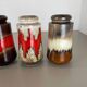 Set of three Vintage Pottery Fat Lava Vases Made by Scheurich, Germany, 1970s