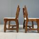 Set of 6 brutalist dining chairs, 1970s