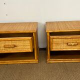 Dresser and rattan bedside tables