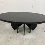 Vintage black stone coffee table, 1980s