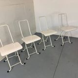 Set of 4 modernist Italian folding chairs,1980s